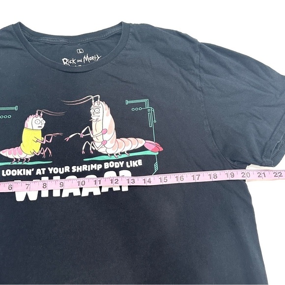 Adult Swim Rick and Morty Shrimp Body Like Whaaa? Black Graphic T-shirt - Picture 5 of 7